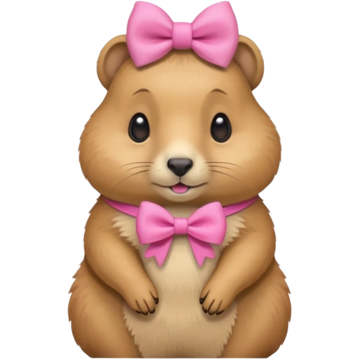 a praire dog with a pink bow on its ear emoji