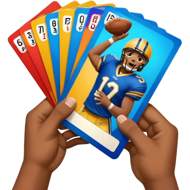 hand opening football card packs in madden emoji