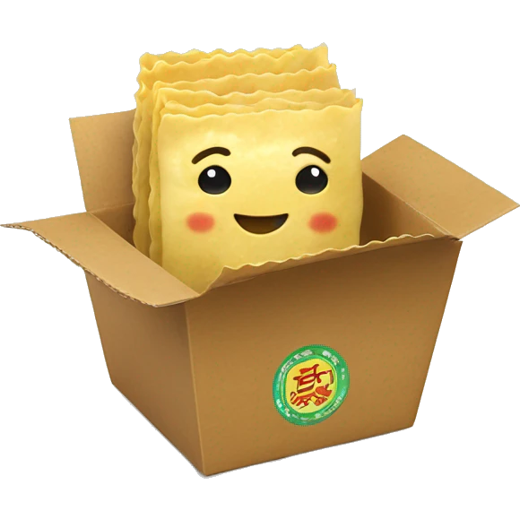 raviolis in a chinese noodle box emoji