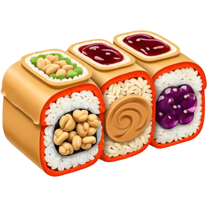 Peanut butter jelly sushi emoji