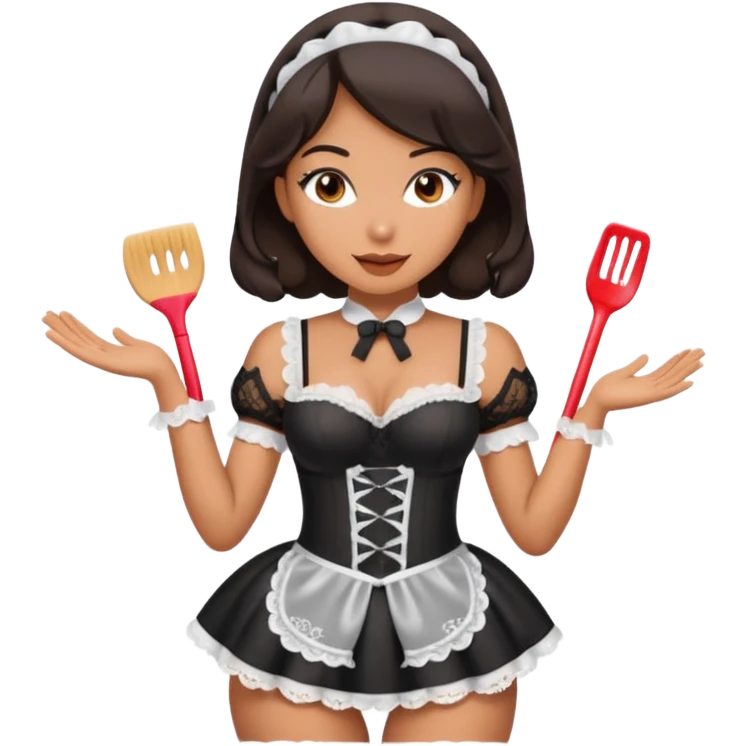 Sexy Latina maid showing off her fat ass and body in some sexy maid lingerie emoji