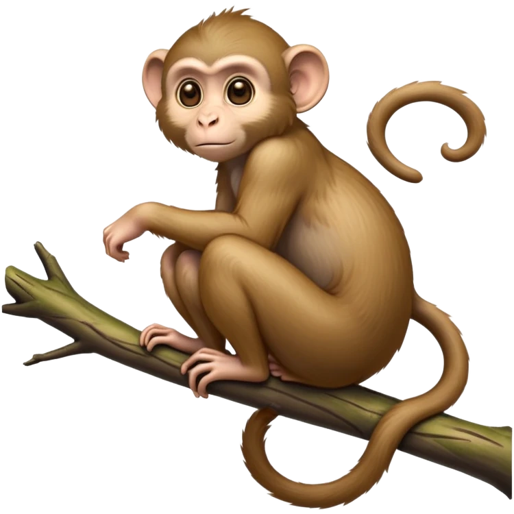 cinematic-Macaques-realistic-full-body-sitting-emoji,-slim-agile-frame-poised-on-a-branch,-long-tail-curled-slightly,-head-tilted-dramatically,-bright-playful-eyes-exuding-mischief,-simplified-yet-realistic-focused-features,-highly-detailed,-glowing-with-an-almost-sarcastic-glow emoji