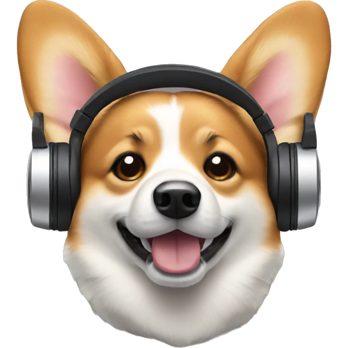 Corgi with headphones emoji