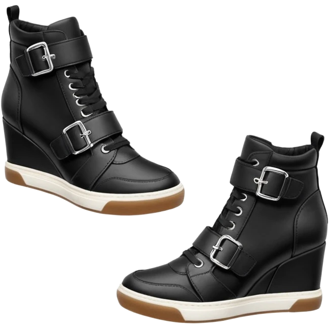 steve madden wedge sneakers hook and loop strap emoji