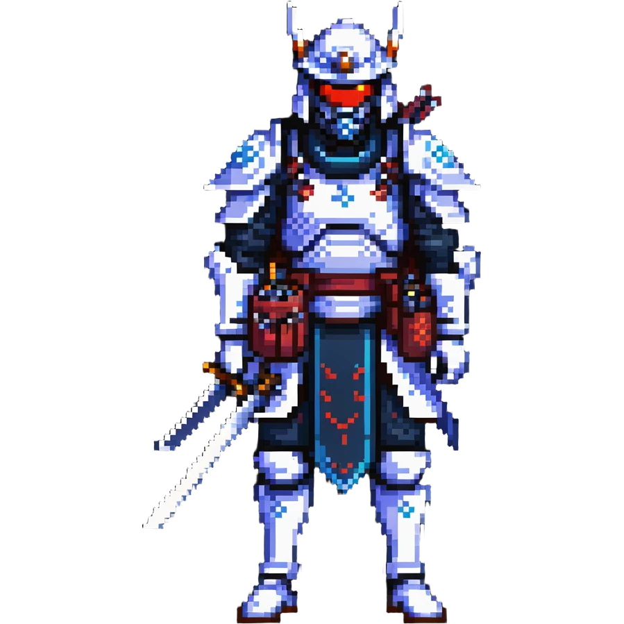 male cyborg samurai nomad with tech equipment emoji