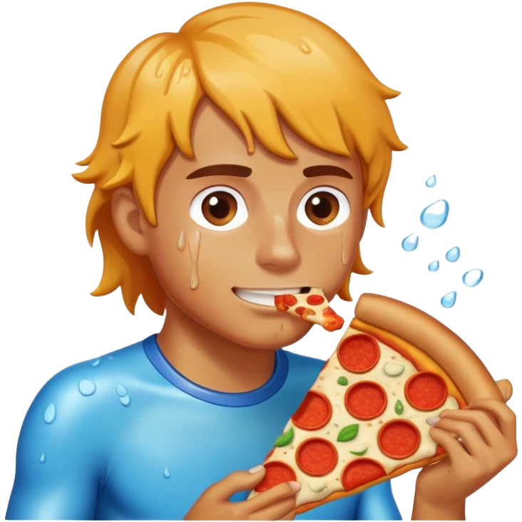 Surfer eating pizza  emoji