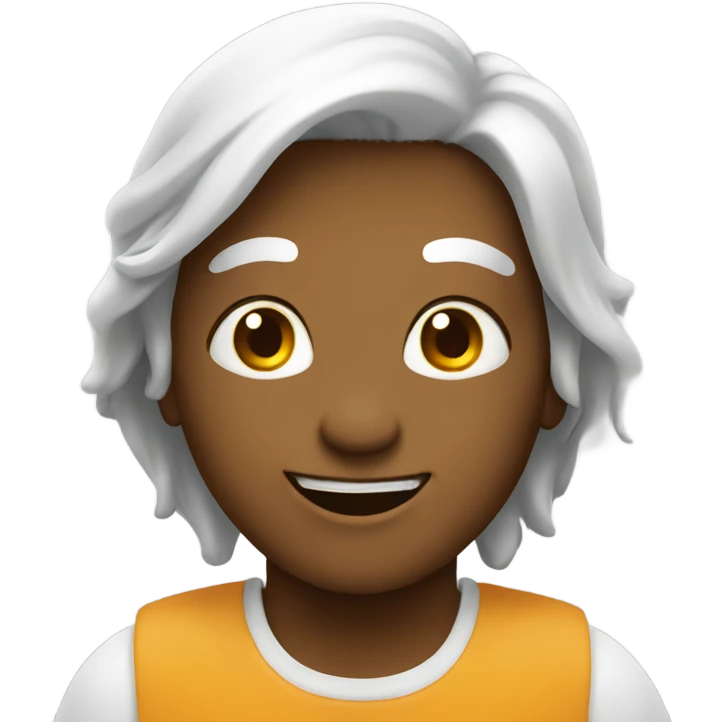 Happy with white  emoji