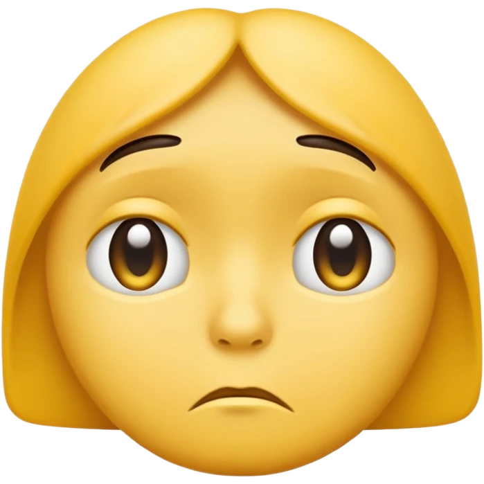 sad face with a big pouty bottom lip, and sad eyes and make it the emoji face not a human face emoji