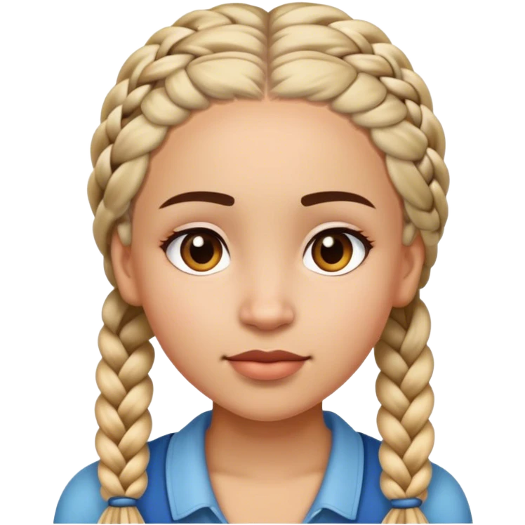 A women who is light skin and has braids and one small spot on her face emoji