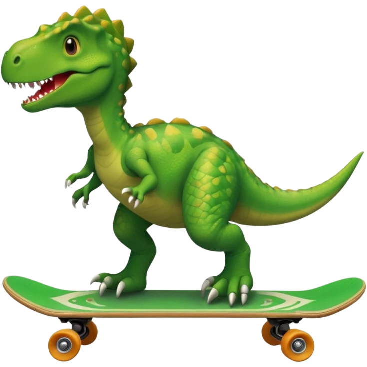 Dinosaur on a skateboard emoji