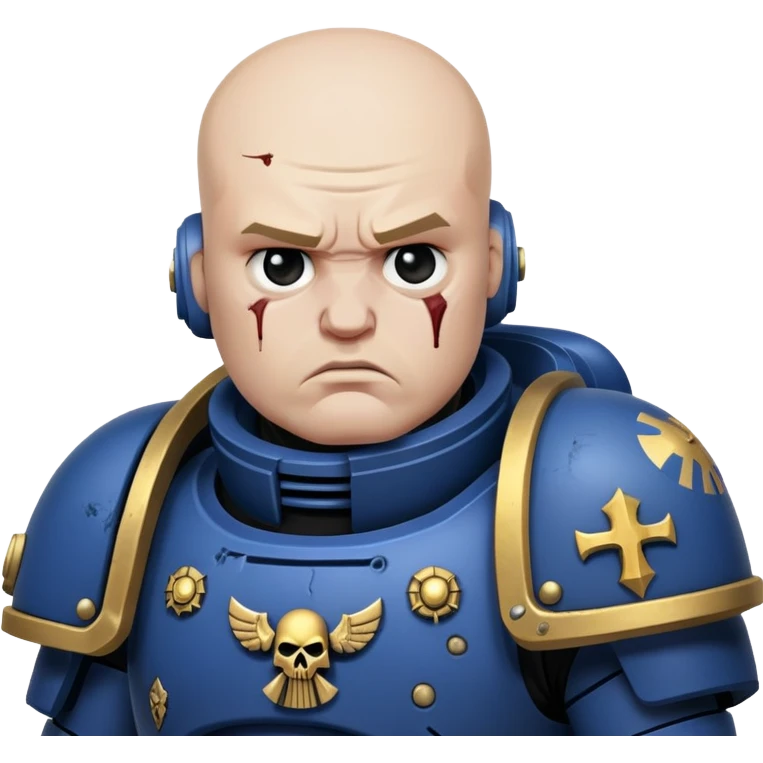Space marine of Warhammer 40K sad emoji