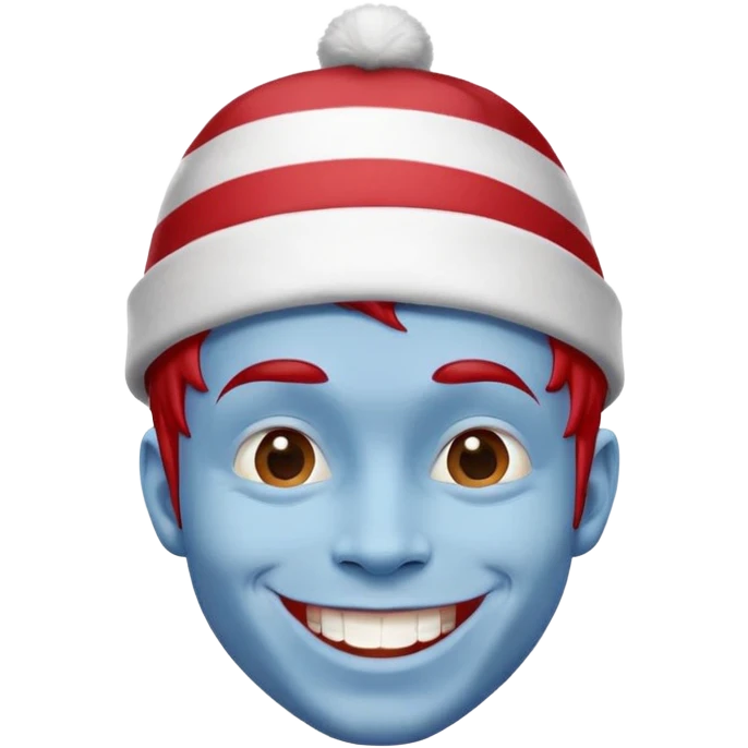 make this guy look like thing 1 and thing 2 from the cat in the hat  emoji
