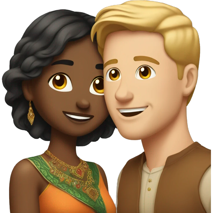 White guy in love with Indian girl emoji