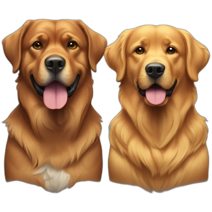 A Rottweiller and a golden retriever emoji