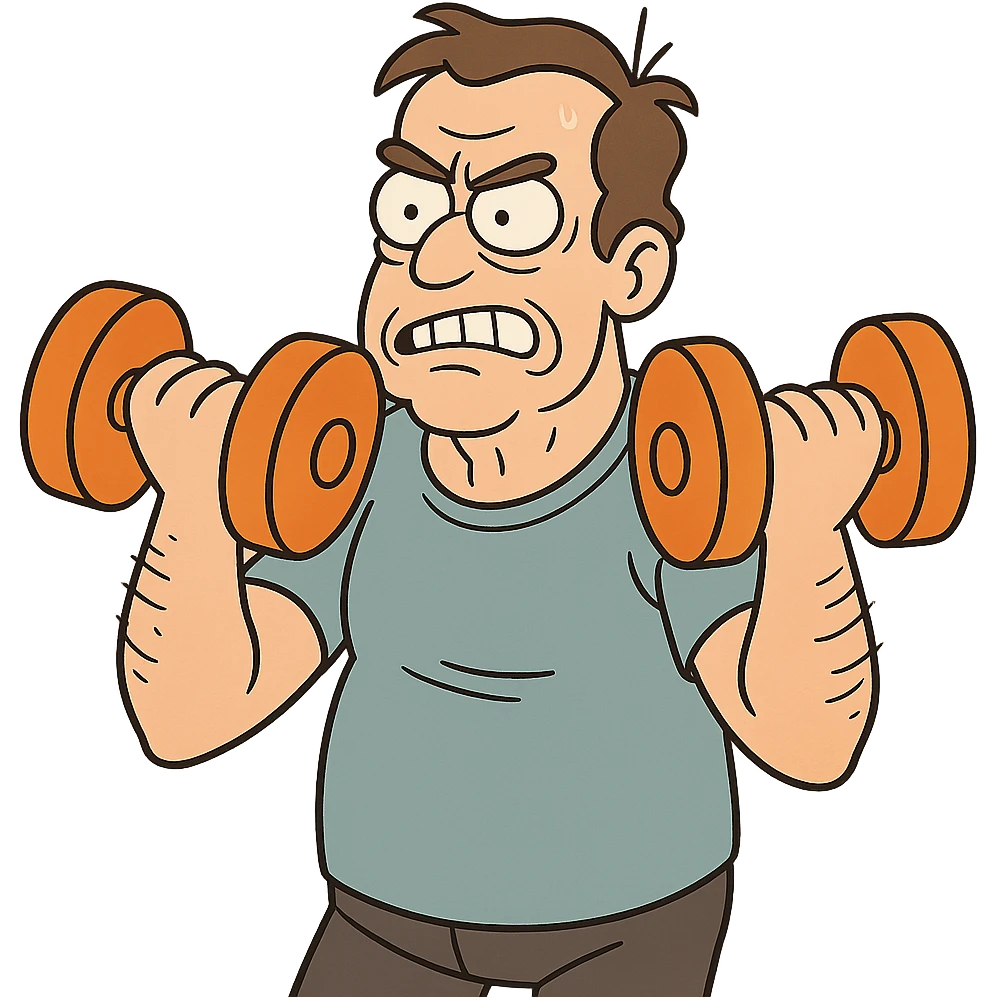 flat toon style orange dumbbells emoji