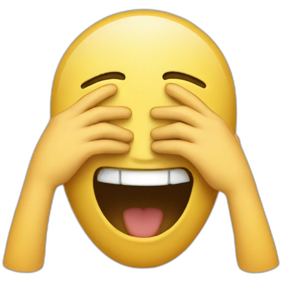 laughing and covering eyes with hand emoji