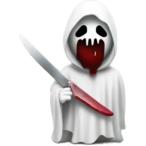 Ghostface holding bloody knife  emoji