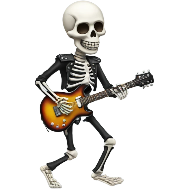 Skeleton rockstar emoji