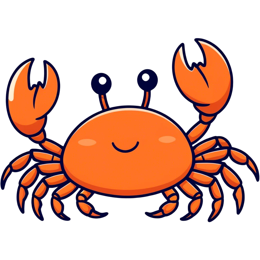 Smiling crab emoji