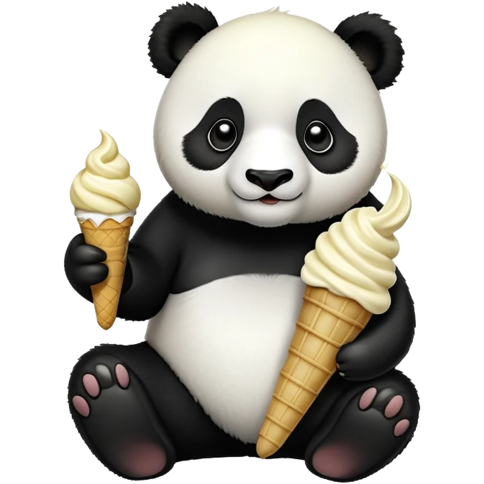 Panda eating ice cream emoji