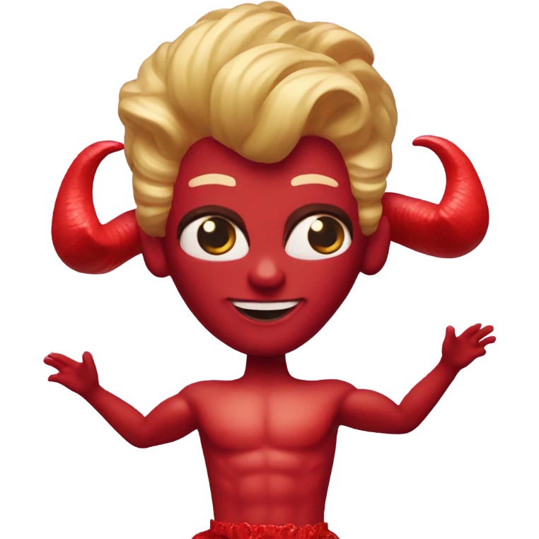 Red horned Satan Ken and Barbie dolls emoji