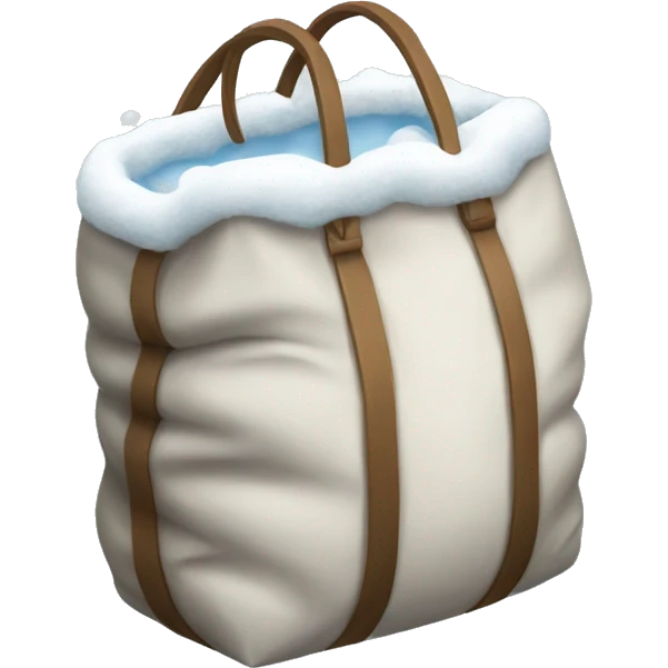 A bag full of snow emoji