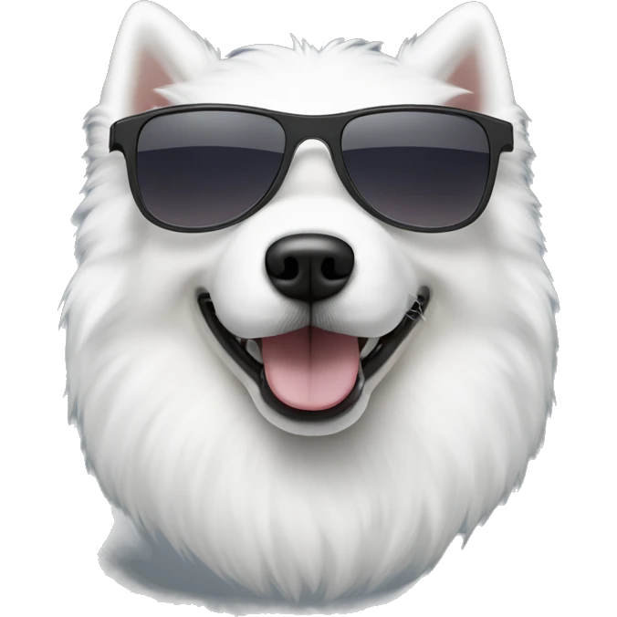 Samoyed dog wearing sunglasses emoji