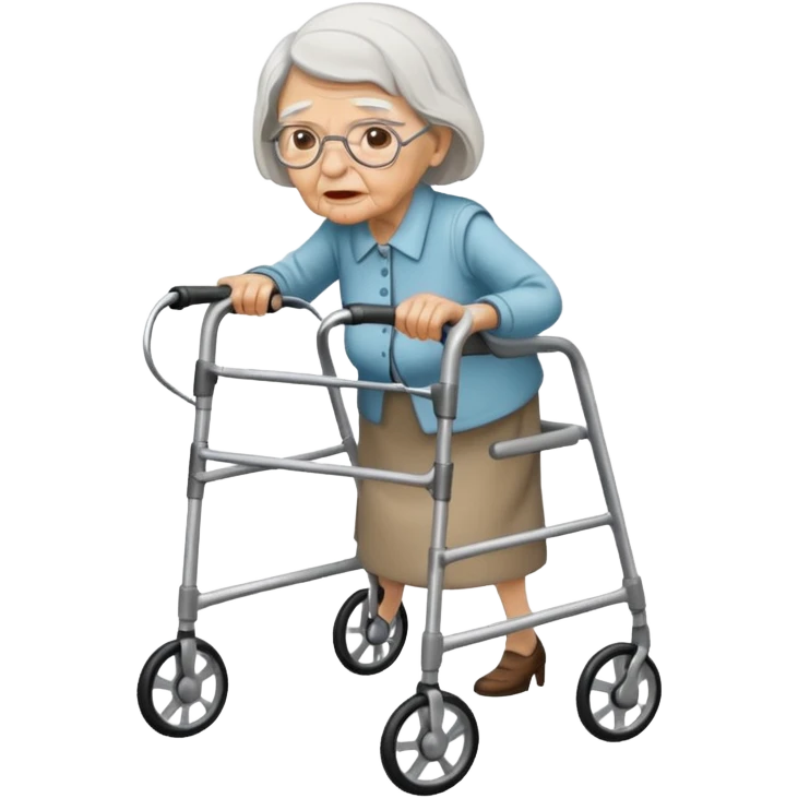 Old woman with walker  emoji