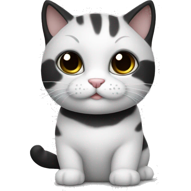 cute cat black and white emoji