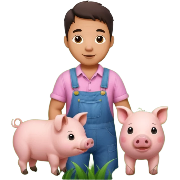 farmer with pet pig emoji