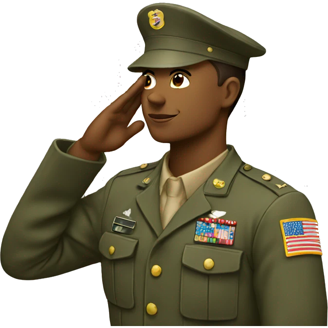 American soldier salutes emoji