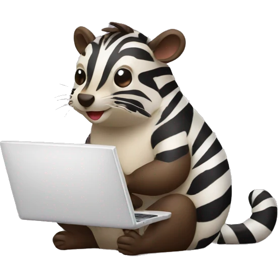 zebra beaver with laptop emoji