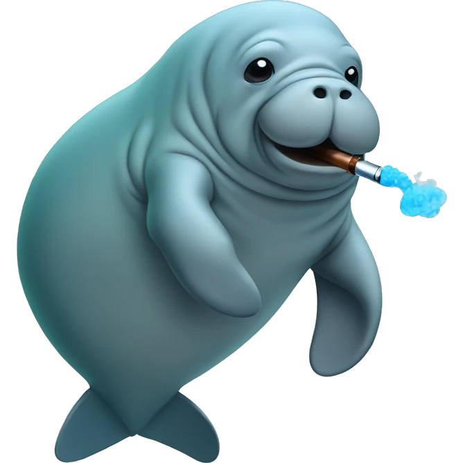 Manatee with a vape emoji