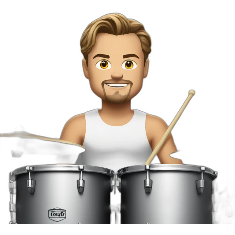 Leonardo Dicaprio playing drums emoji