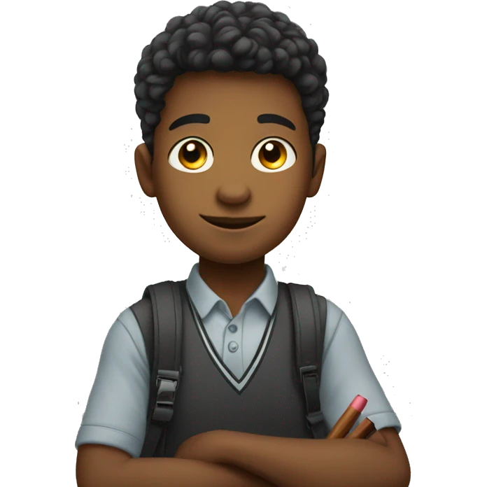 schoolboy draws and colors emoji