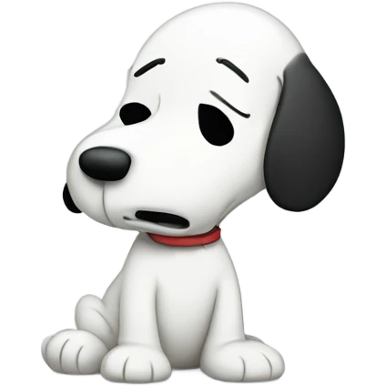 snoopy sad crying emoji