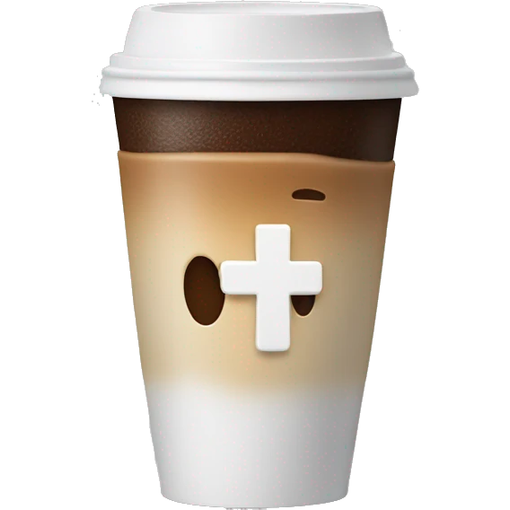 Coffee with cross foam emoji