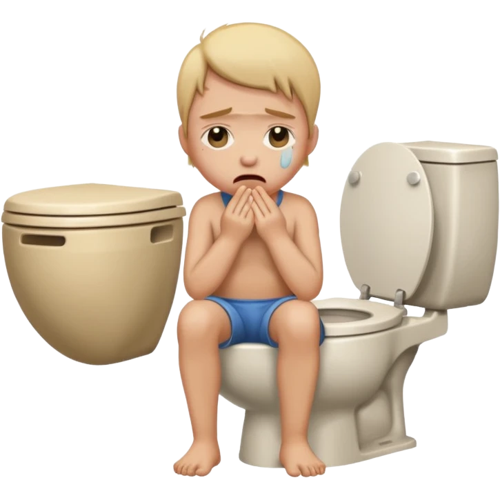 Crying on toilet emoji