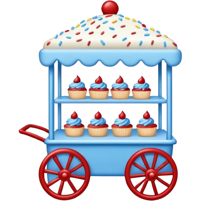 cake cart 98% blue 2% red emoji