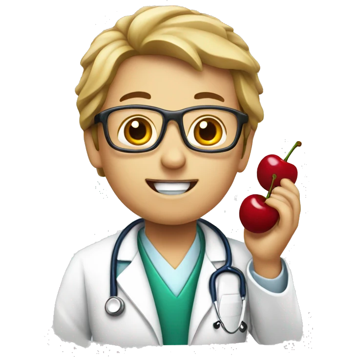 Doctor eating cherry  emoji
