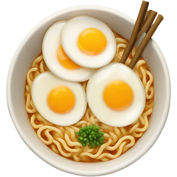 Ramen with egg emoji