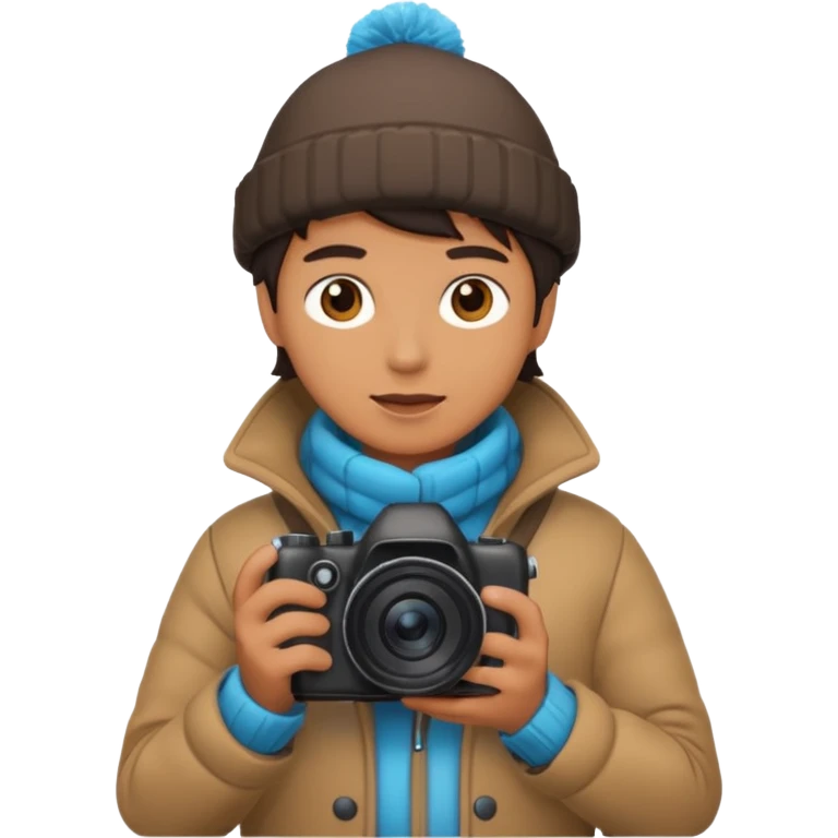 fotographer with winter clothes emoji