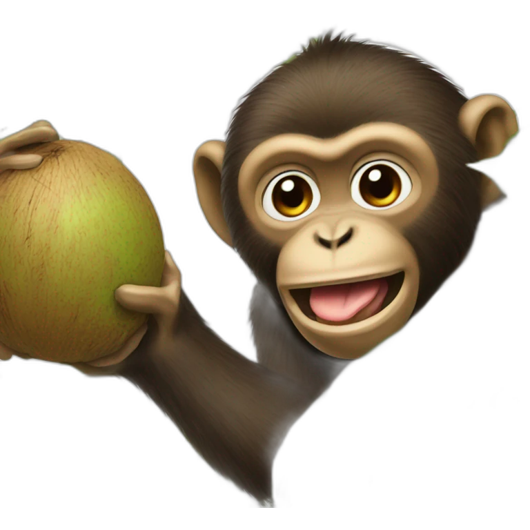 a monkey screwing a coconut emoji
