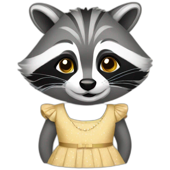 raccoon wearing a frock emoji