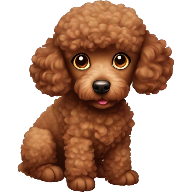 Cute brown poodle emoji