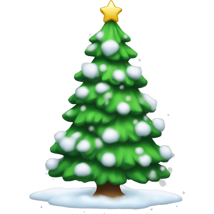 christmas tree with snow emoji