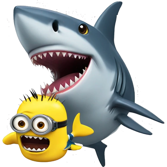 Shark eating minion emoji
