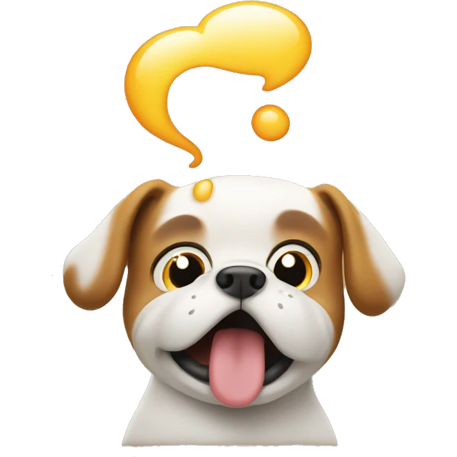 Dog making a fart emoji
