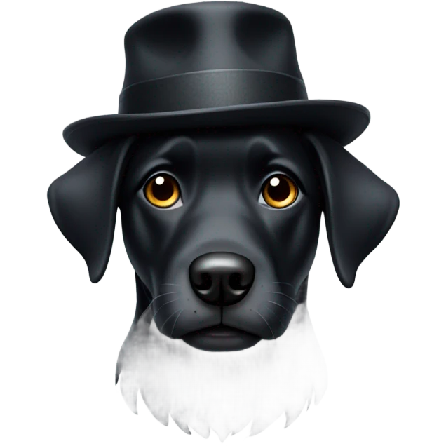 Black dog with hat emoji