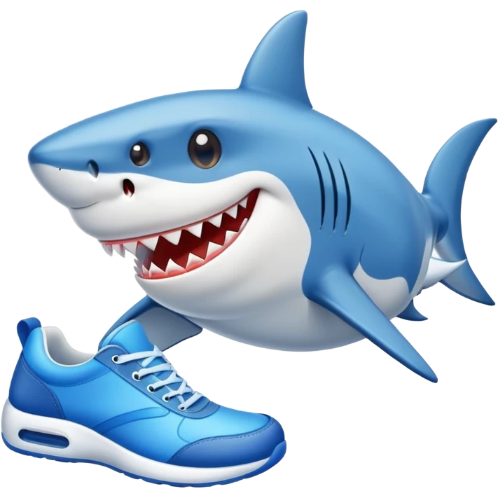 shark wearing blue shoes emoji